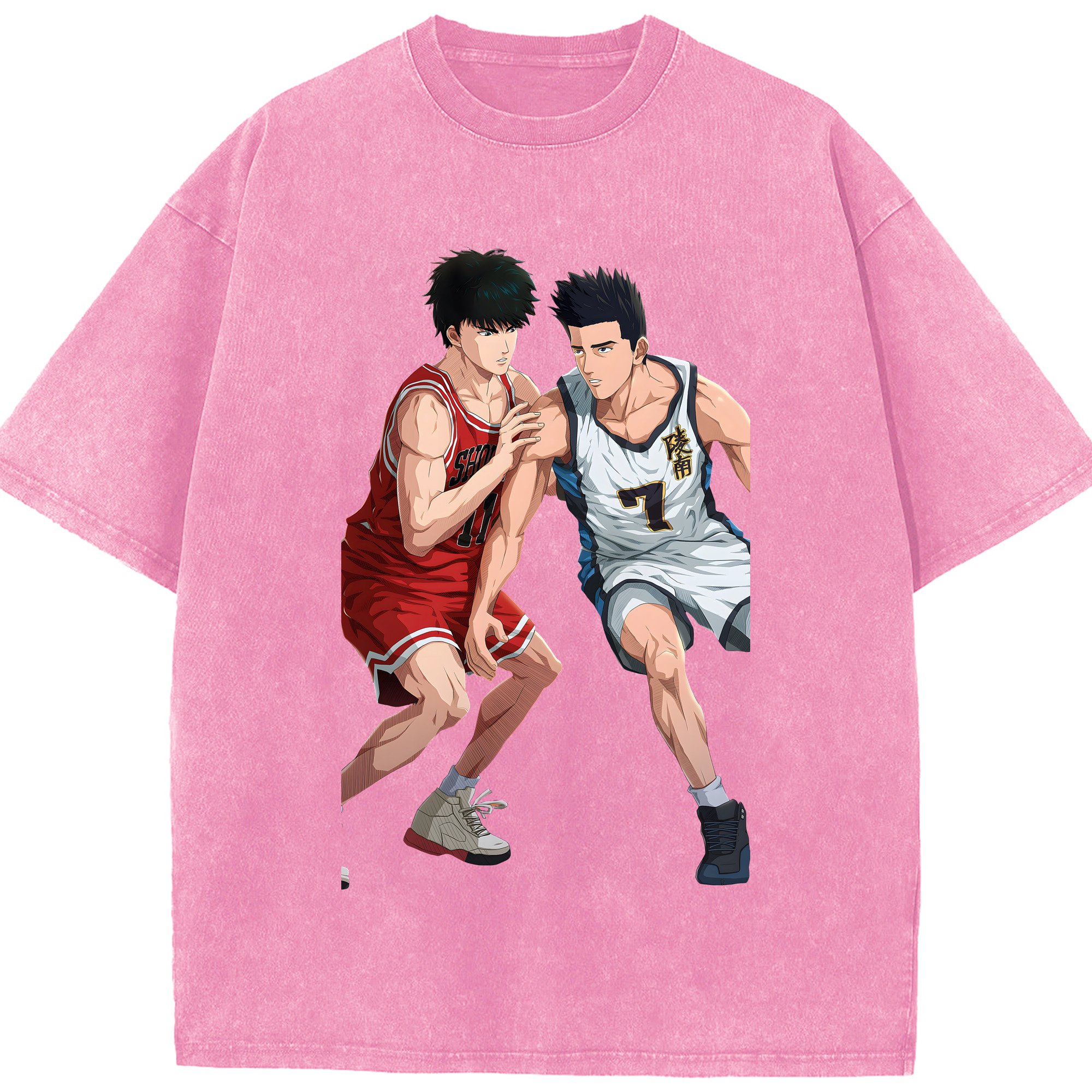 （画像用） SLAM DUNK／スラムダンク 綿100% ヴィンテージ風 半袖Tシャツ（フロントプリント）